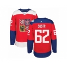 Men's Adidas Team Czech Republic #62 Andrej Sustr Authentic Red Away 2016 World Cup of Hockey Jersey