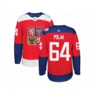 Men's Adidas Team Czech Republic #64 Roman Polak Authentic Red Away 2016 World Cup of Hockey Jersey