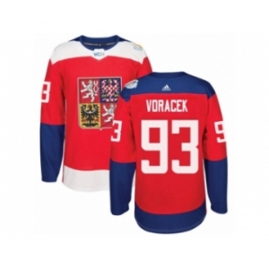 Men's Adidas Team Czech Republic #93 Jakub Voracek Premier Red Away 2016 World Cup of Hockey Jersey