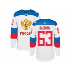 Men's Adidas Team Russia #63 Evgenii Dadonov Premier White Home 2016 World Cup of Hockey Jersey