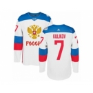 Men's Adidas Team Russia #7 Dmitri Kulikov Premier White Home 2016 World Cup of Hockey Jersey