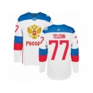 Men's Adidas Team Russia #77 Ivan Telegin Premier White Home 2016 World Cup of Hockey Jersey