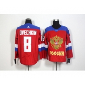 Team Russia #8 Alexander Ovechkin Red 2016 World Cup Stitched NHL Jersey