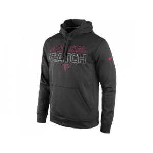 Atlanta Falcons Nike Charcoal Breast Cancer Awareness KO Pullover Performance Hoodie