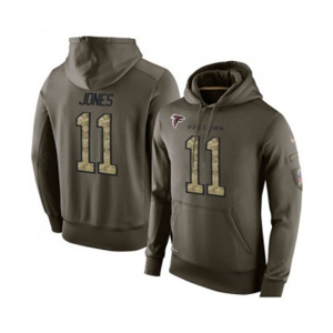 Football Atlanta Falcons #11 Julio Jones Green Salute To Service Men's Pullover Hoodie