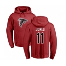 Football Atlanta Falcons #11 Julio Jones Red Name & Number Logo Pullover Hoodie