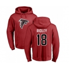 Football Atlanta Falcons #18 Calvin Ridley Red Name & Number Logo Pullover Hoodie