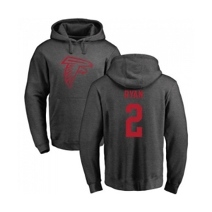 Football Atlanta Falcons #2 Matt Ryan Ash One Color Pullover Hoodie