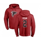 Football Atlanta Falcons #2 Matt Ryan Red Name & Number Logo Pullover Hoodie