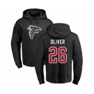 Football Atlanta Falcons #26 Isaiah Oliver Black Name & Number Logo Pullover Hoodie