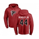 Football Atlanta Falcons #44 Vic Beasley Red Name & Number Logo Pullover Hoodie