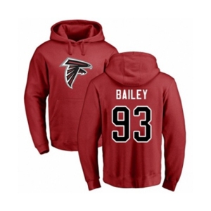 Football Atlanta Falcons #93 Allen Bailey Red Name & Number Logo Pullover Hoodie