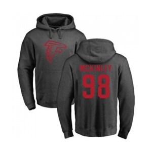 Football Atlanta Falcons #98 Takkarist McKinley Ash One Color Pullover Hoodie