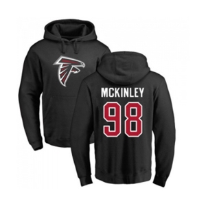 Football Atlanta Falcons #98 Takkarist McKinley Black Name & Number Logo Pullover Hoodie