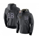 Football Men's Atlanta Falcons #18 Calvin Ridley Stitched Black Anthracite Salute to Service Player Performance Hoodie