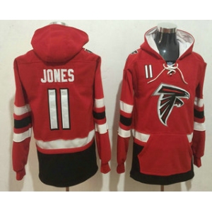 Men's Atlanta Falcons #11 Julio Jones NEW Red Pocket Stitched NFL Pullover Hoodie