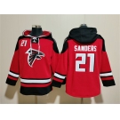 Men's Atlanta Falcons #21 Deion Sanders Red Ageless Must-Have Lace-Up Pullover Hoodie