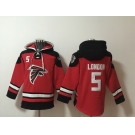 Men's Atlanta Falcons #5 Drake London Red Ageless Must-Have Lace-Up Pullover Hoodie