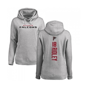 Football Women's Atlanta Falcons #18 Calvin Ridley Ash Backer Pullover Hoodie