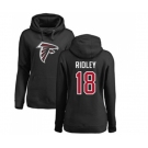 Football Women's Atlanta Falcons #18 Calvin Ridley Black Name & Number Logo Pullover Hoodie