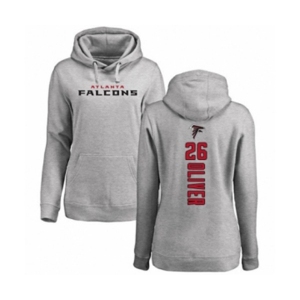 Football Women's Atlanta Falcons #26 Isaiah Oliver Ash Backer Pullover Hoodie