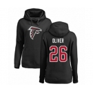 Football Women's Atlanta Falcons #26 Isaiah Oliver Black Name & Number Logo Pullover Hoodie