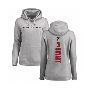 Football Women's Atlanta Falcons #3 Matt Bryant Ash Backer Pullover Hoodie