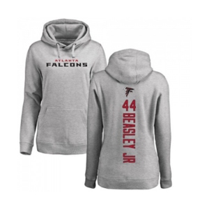 Football Women's Atlanta Falcons #44 Vic Beasley Ash Backer Pullover Hoodie