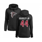 Football Women's Atlanta Falcons #44 Vic Beasley Black Name & Number Logo Pullover Hoodie