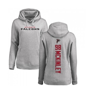 Football Women's Atlanta Falcons #98 Takkarist McKinley Ash Backer Pullover Hoodie