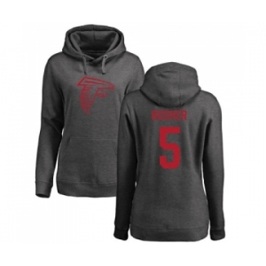 NFL Women's Nike Atlanta Falcons #5 Matt Bosher Ash One Color Pullover Hoodie