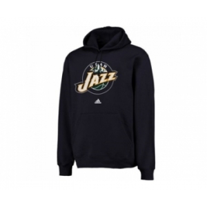 Adidas Utah Jazz Logo Pullover Navy Hoodie Sweatshirt