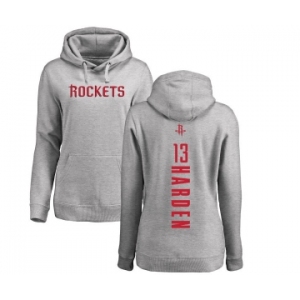 NBA Women's Nike Houston Rockets #13 James Harden Ash Backer Pullover Hoodie