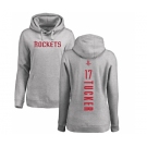 NBA Women's Nike Houston Rockets #17 PJ Tucker Ash Backer Pullover Hoodie