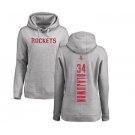 NBA Women's Nike Houston Rockets #34 Hakeem Olajuwon Ash Backer Pullover Hoodie