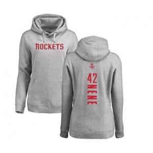 NBA Women's Nike Houston Rockets #42 Nene Ash Backer Pullover Hoodie