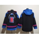 Men's Los Angeles Clippers Blank Black Blue Lace-Up Pullover Hoodie