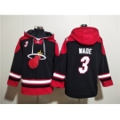 Men's Miami Heat #3 Dwyane Wade Black Ageless Must-Have Lace-Up Pullover Hoodie