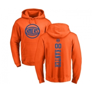 NBA Nike New York Knicks #00 Enes Kanter Orange One Color Backer Pullover Hoodie