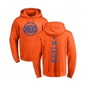 NBA Nike New York Knicks #14 Allonzo Trier Orange One Color Backer Pullover Hoodie
