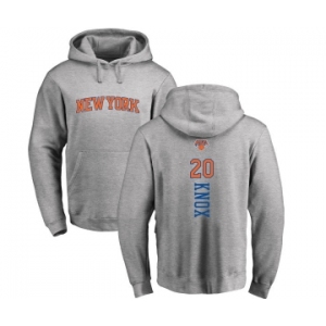NBA Nike New York Knicks #20 Kevin Knox Ash Backer Pullover Hoodie