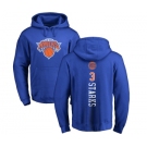 NBA Nike New York Knicks #3 John Starks Royal Blue Backer Pullover Hoodie