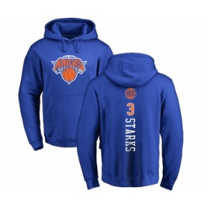 NBA Nike New York Knicks #3 John Starks Royal Blue Backer Pullover Hoodie