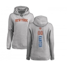 NBA Women's Nike New York Knicks #00 Enes Kanter Ash Backer Pullover Hoodie
