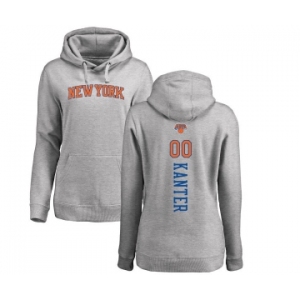 NBA Women's Nike New York Knicks #00 Enes Kanter Ash Backer Pullover Hoodie