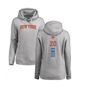 NBA Women's Nike New York Knicks #20 Kevin Knox Ash Backer Pullover Hoodie