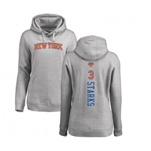 NBA Women's Nike New York Knicks #3 John Starks Ash Backer Pullover Hoodie