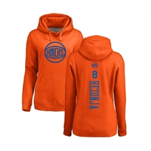 NBA Women's Nike New York Knicks #8 Mario Hezonja Orange One Color Backer Pullover Hoodie
