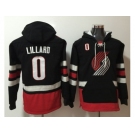 Portland Trail Blazers #0 Damian Lillard Black Name & Number Pullover NBA Hoodie