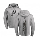 NBA Nike San Antonio Spurs #16 Pau Gasol Ash Backer Pullover Hoodie